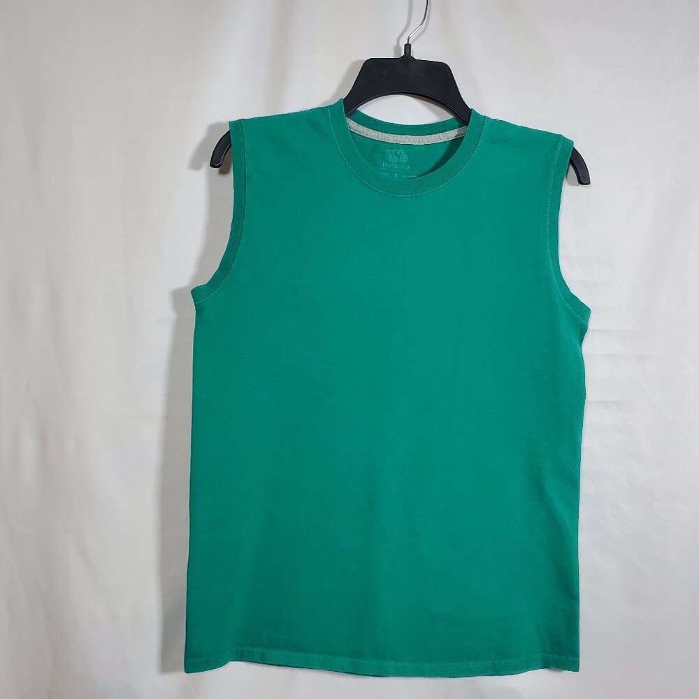Fruit of the Loom Men's Sleeveless Green Muscle Shirt Size Small